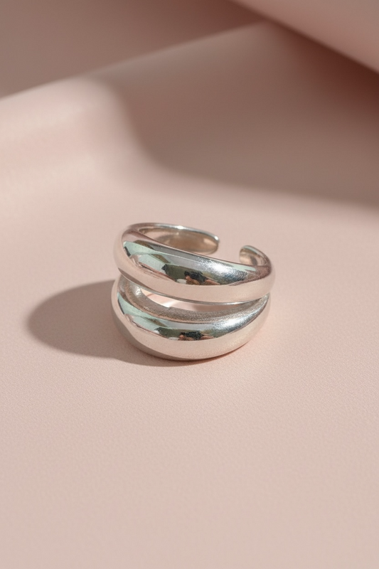 Bague duo soft argent