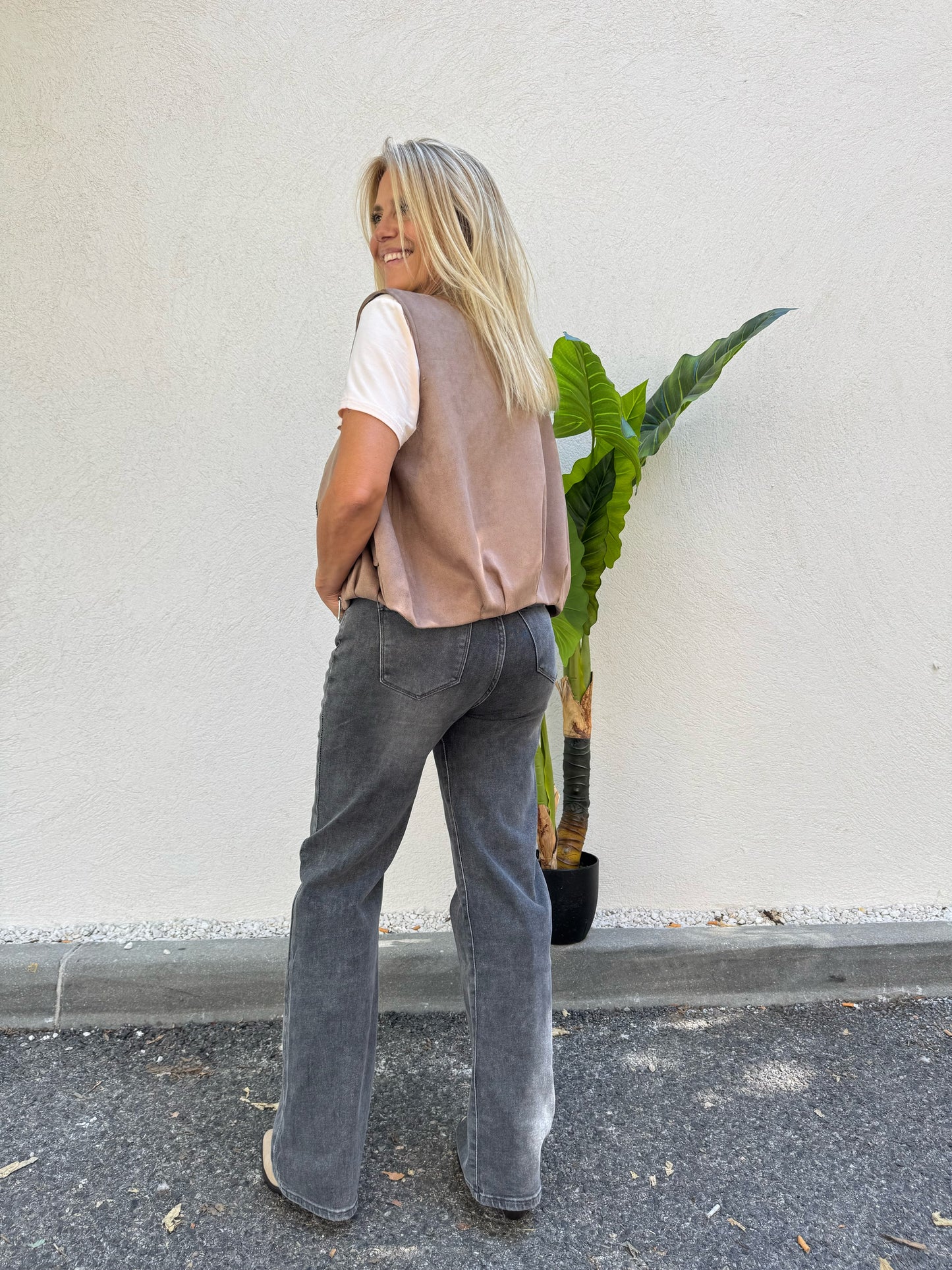 Jean gris coupe regular stretch
