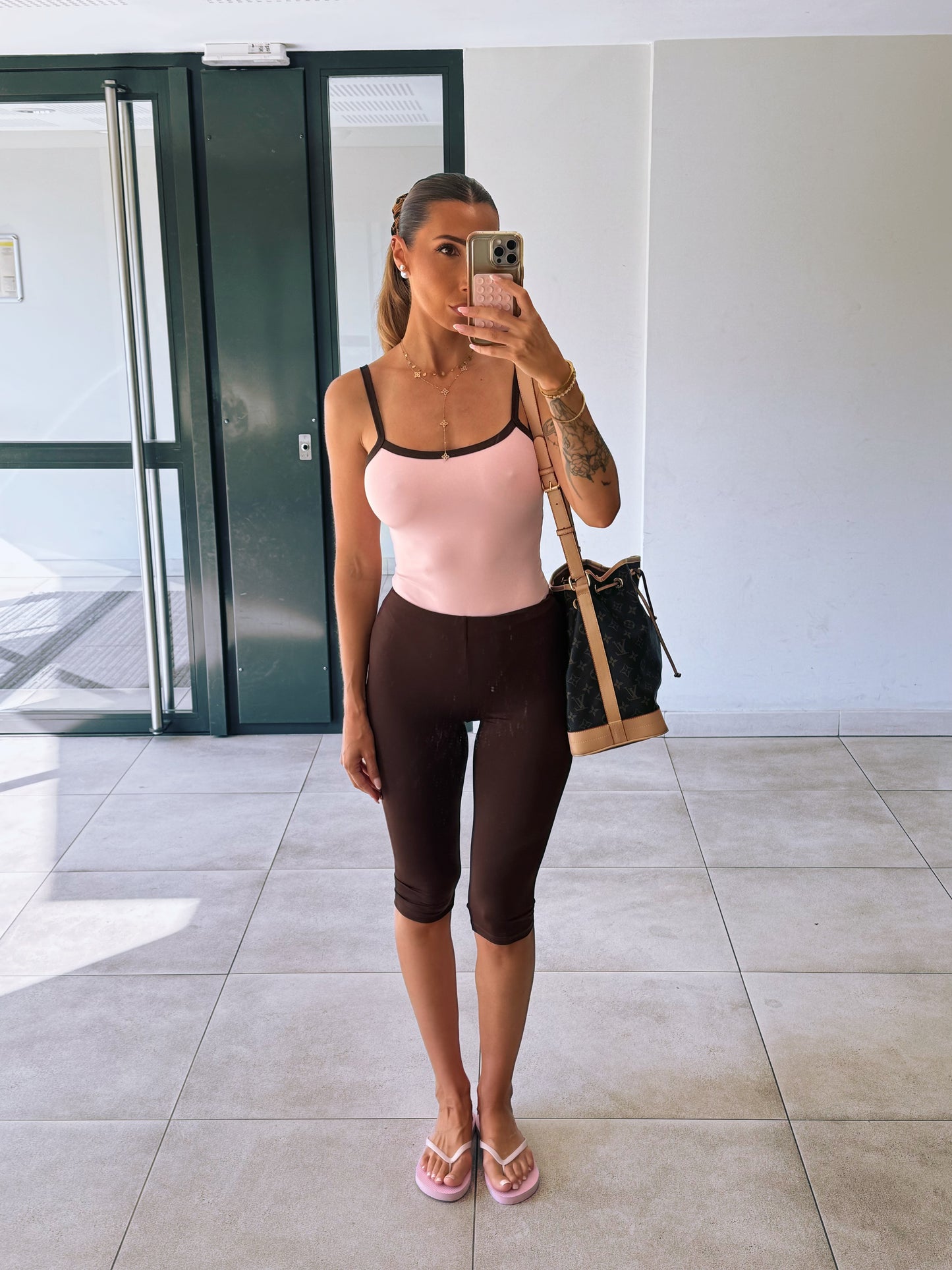 Pantalon Capri stretch chocolat