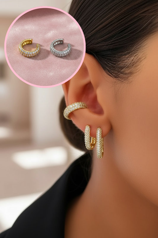 Bague d’oreille / faux piercing strass épais