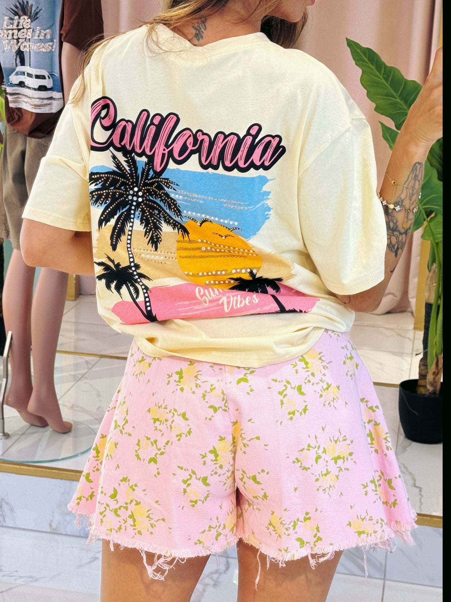 T-shirt unisexe california  - jaune