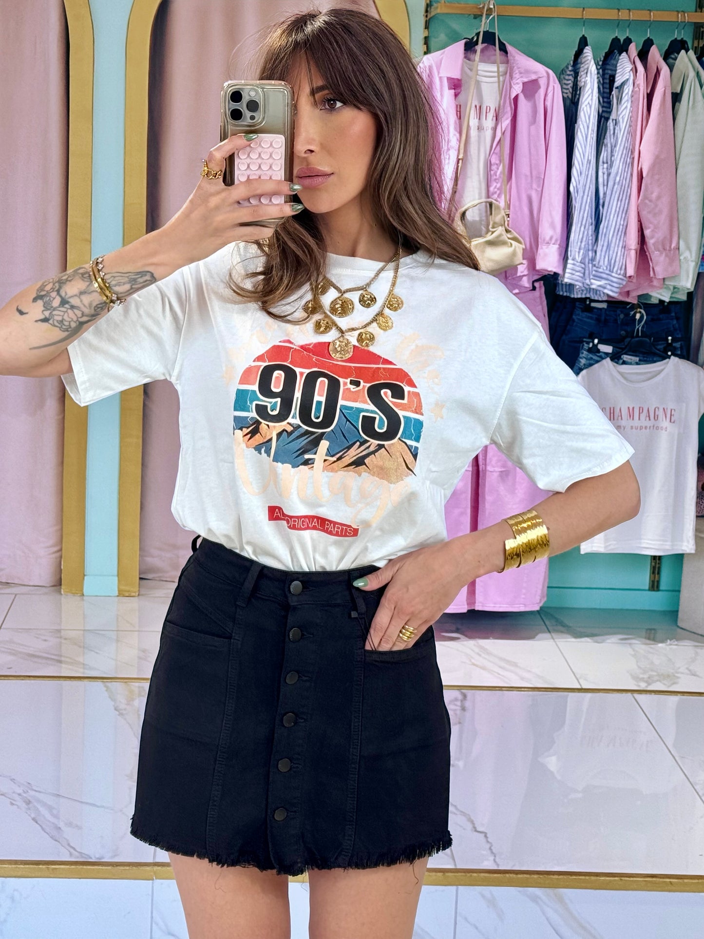 Jupe-short en jean noire