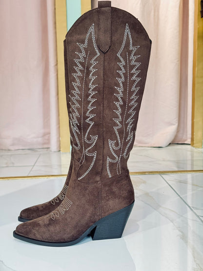 Santiags nubuck chocolat