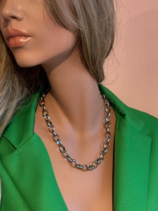 Collier grosse chaîne argent