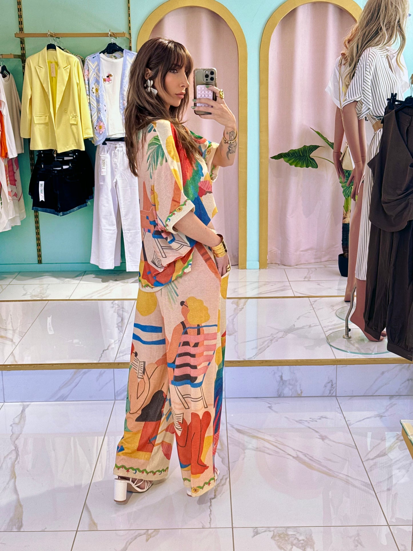 Ensemble top & pantalon perroquet