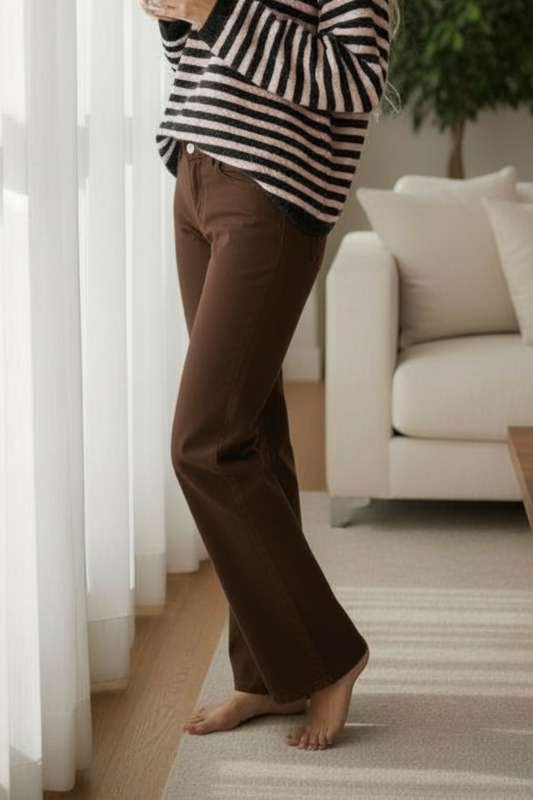 Jean wideleg chocolat