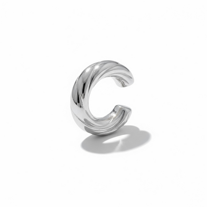 Bague d’oreille unisexe  épai & vague  argenté