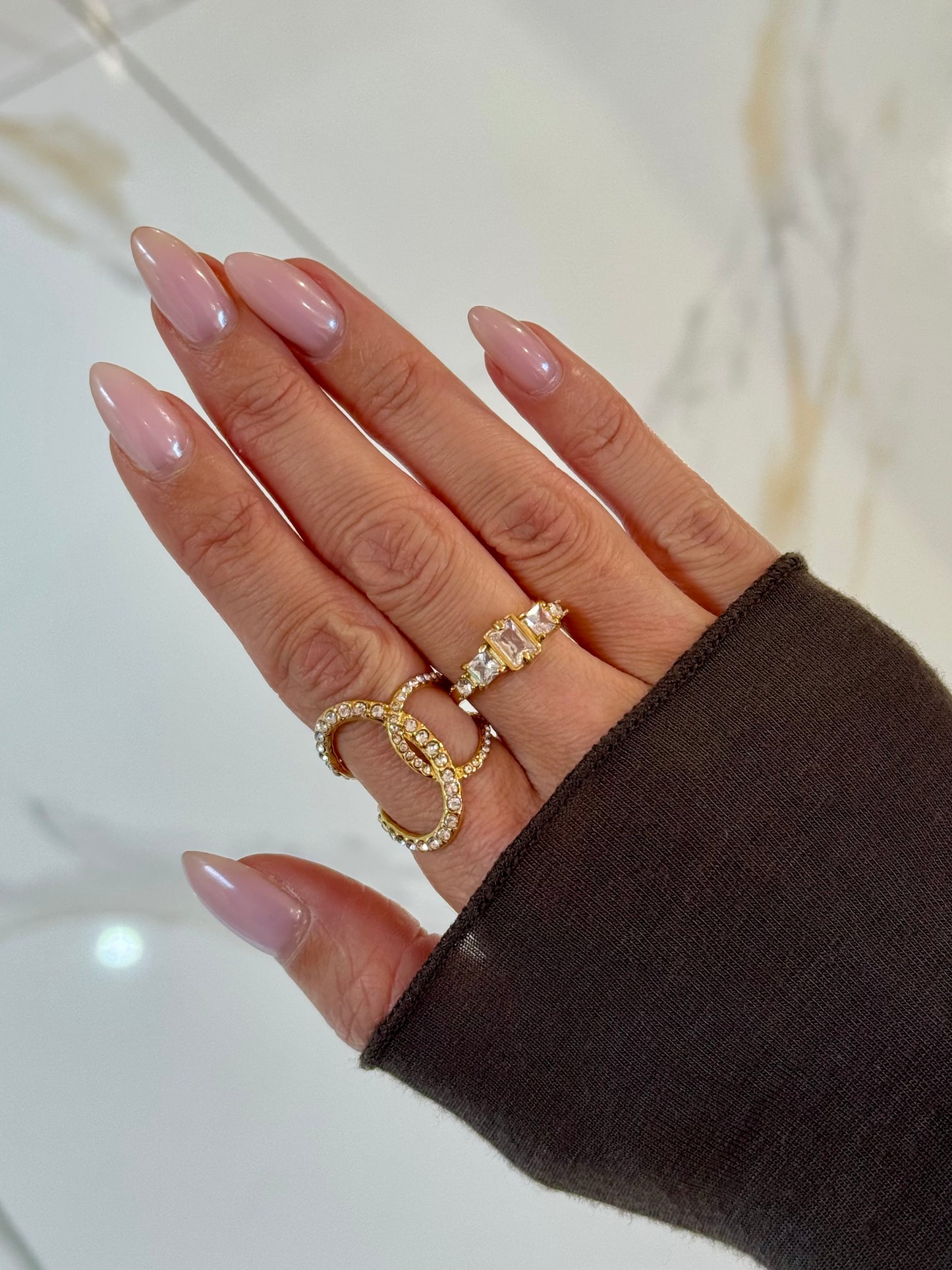 Bague strass Dupe croisée coloris or