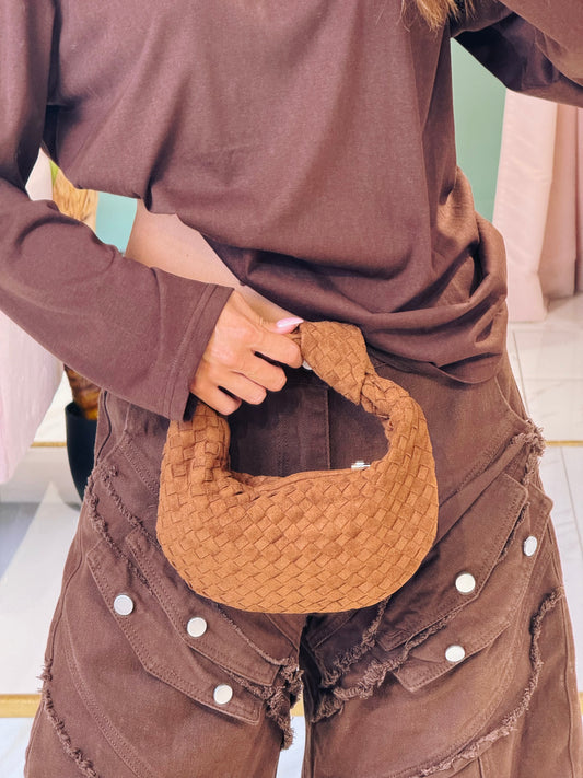 Sac dupe Boto façon nubuck tressé - Camel