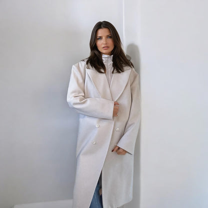 Manteau long structuré dupe beige