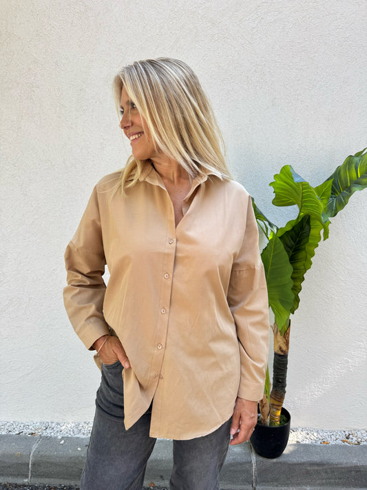 Chemise en coton beige