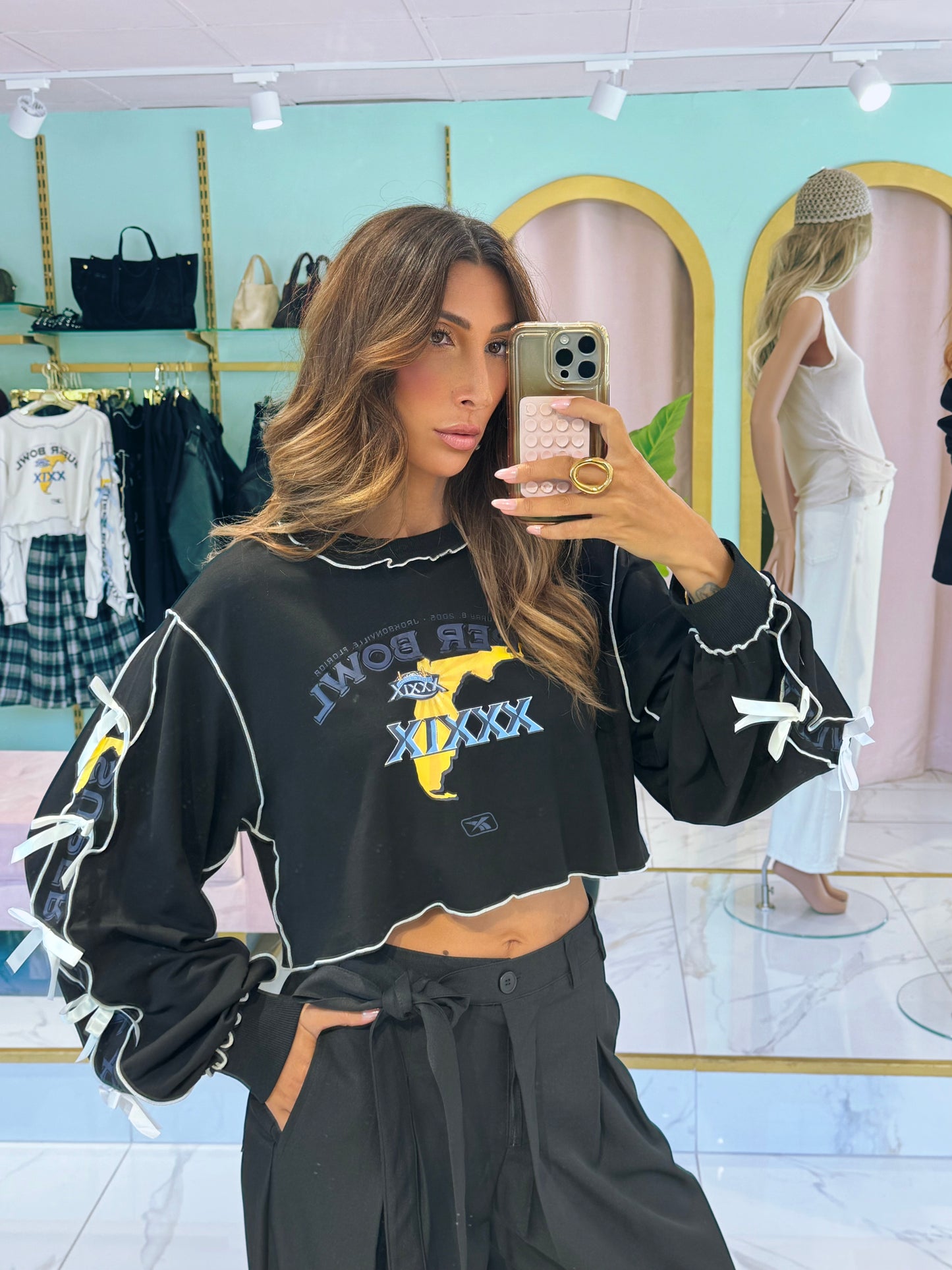 Sweat Crop Super Bowl à Nœuds – Noir