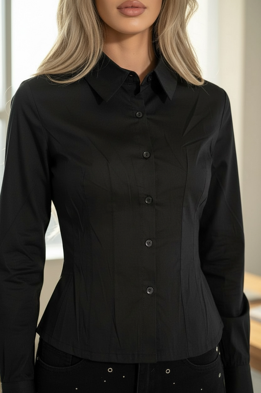 Chemise cintrée noire
