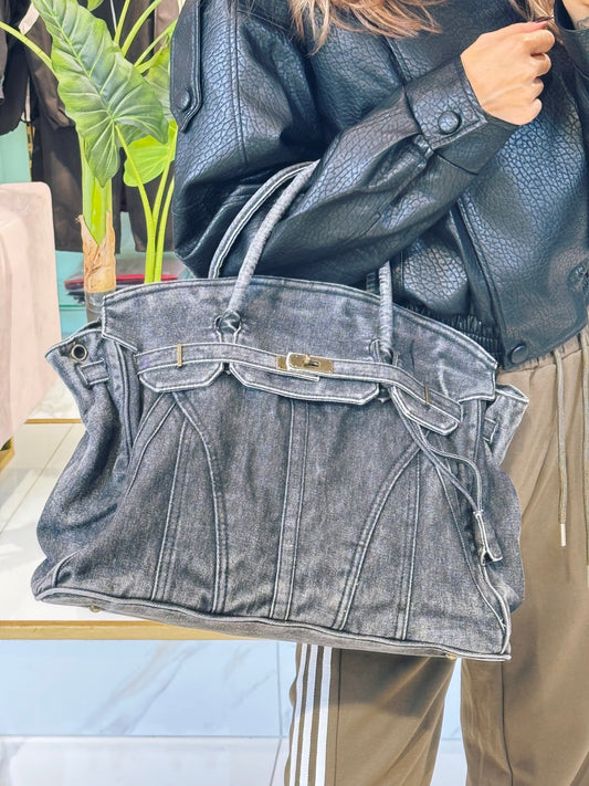 Sac dupe Hector en jean - noir