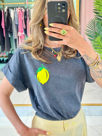 T-shirt « Citron » - Gris