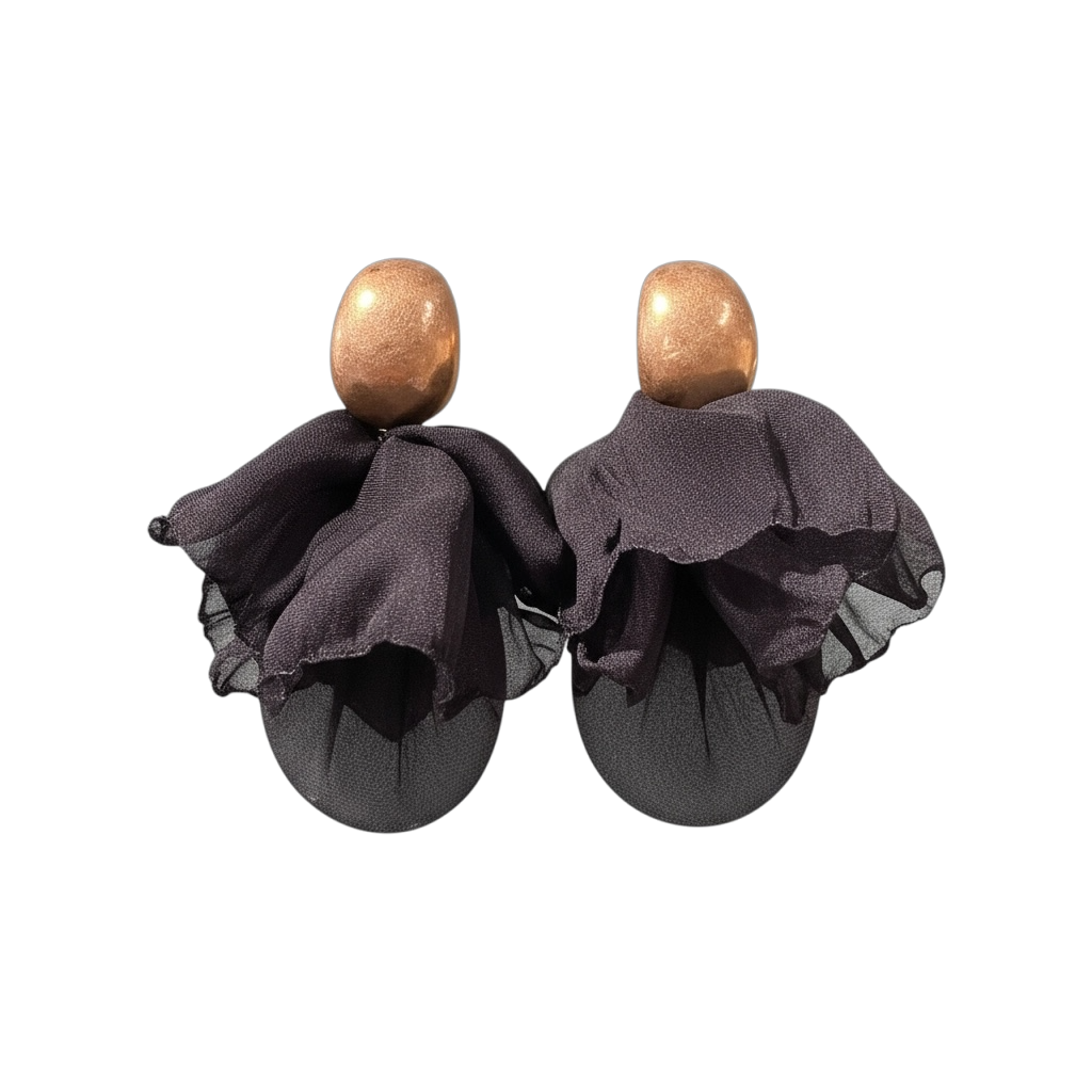Boucle d’oreille ballerine noire