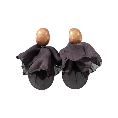Boucle d’oreille ballerine noire