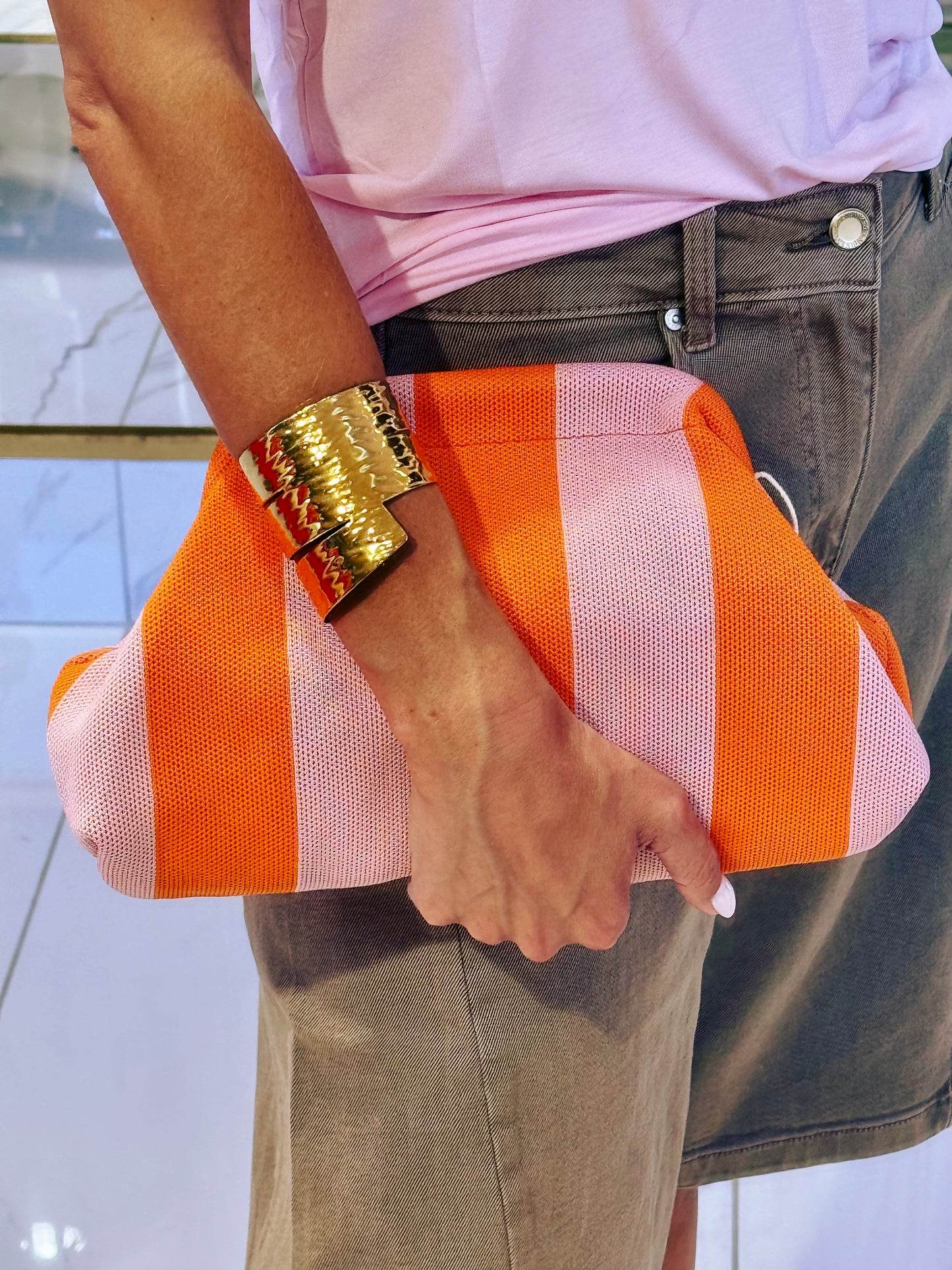 Pochette orange & rose
