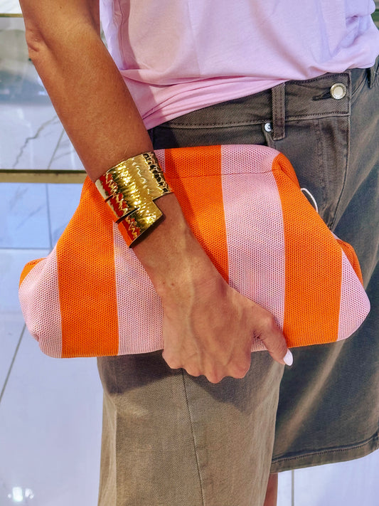 Pochette orange & rose