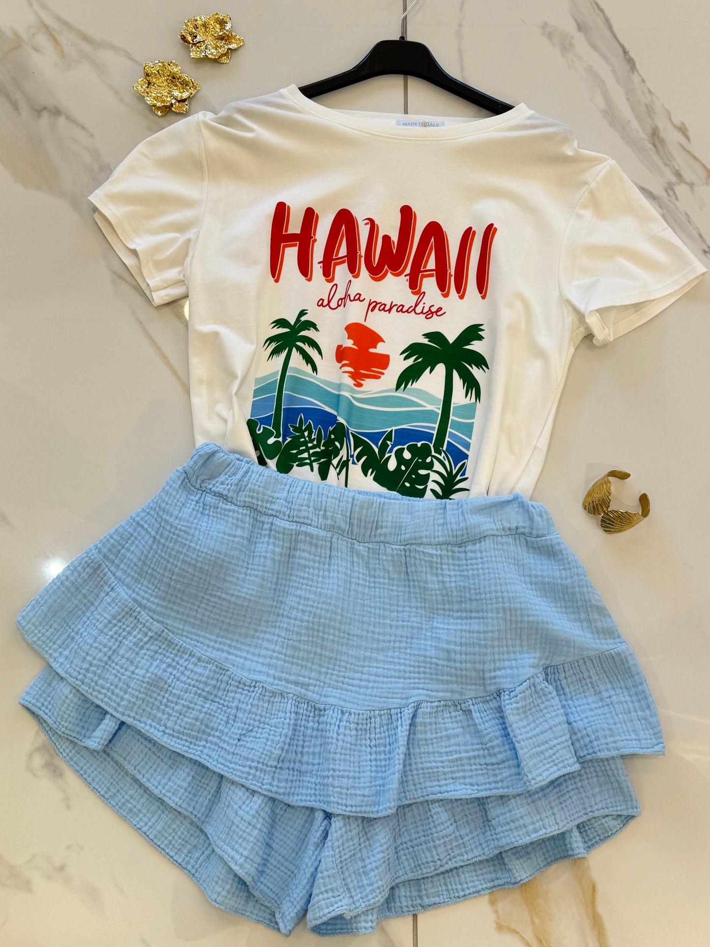 T-shirt Hawaï blanc