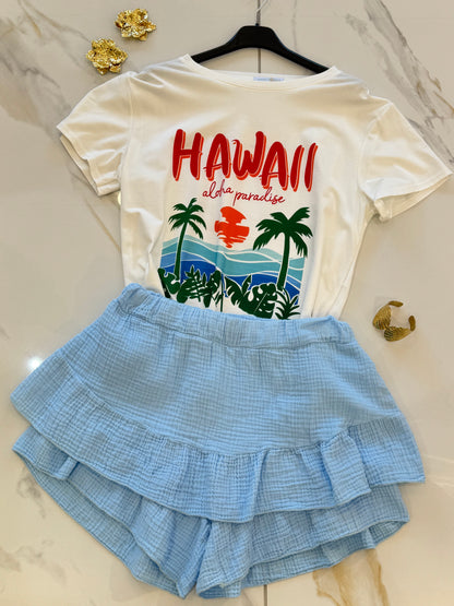 T-shirt Hawaï blanc