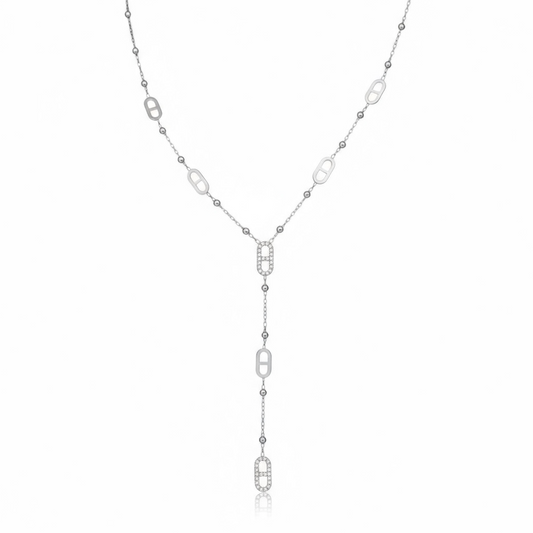 Collier cascade H dupe argent