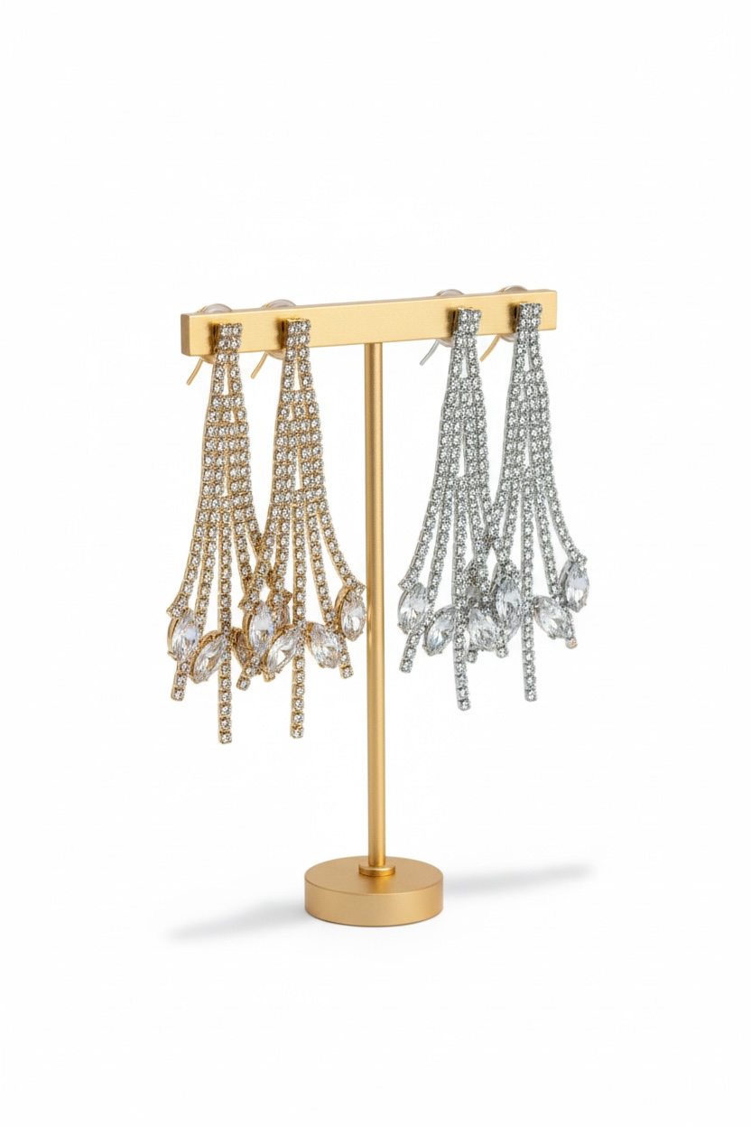 Boucle d’oreille cascade de strass modèle Jasmine