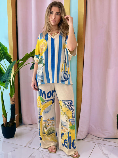 Ensemble top & pantalon lemon