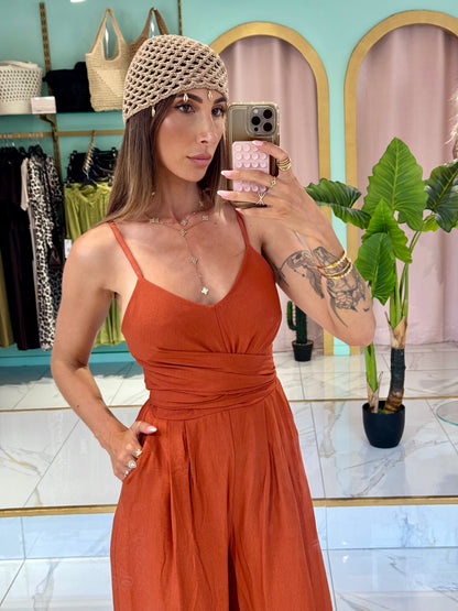 Combi Pantalon magique - terracota