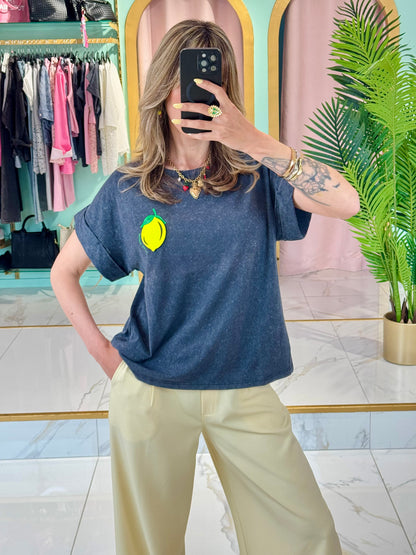 T-shirt « Citron » - Gris
