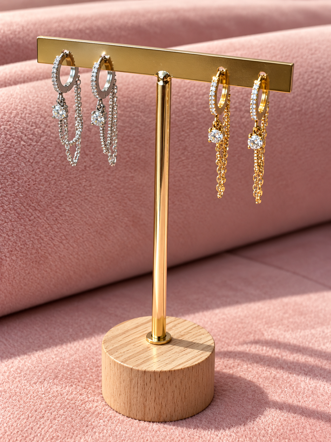 Boucles d’oreilles créole mini et chaîne