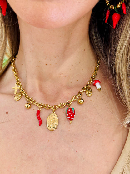 Collier CHARMS piment fraise
