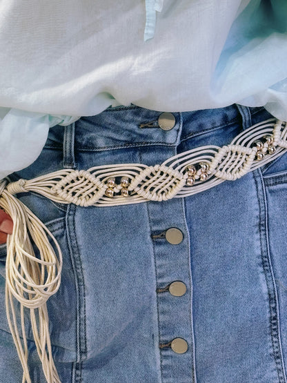 Ceinture western beige clair