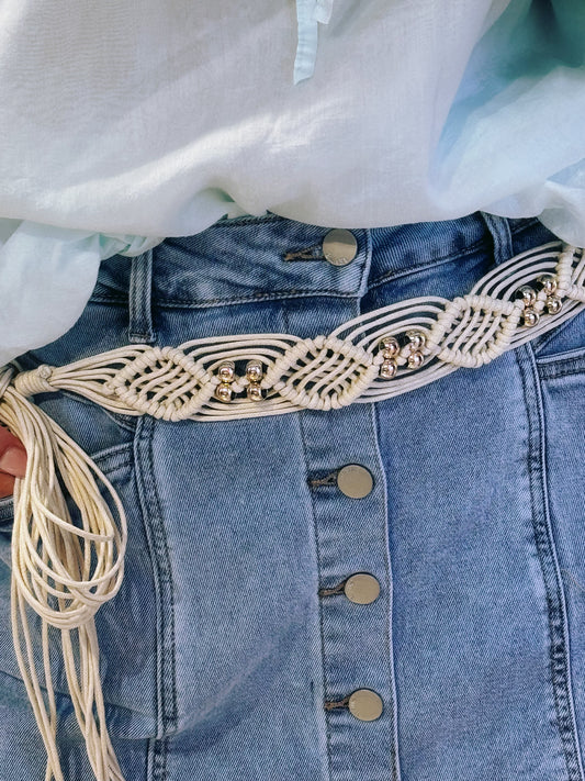 Ceinture western beige clair