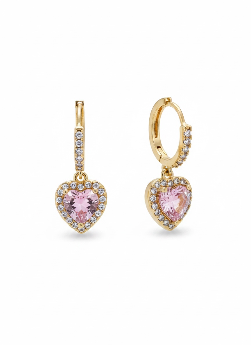 Bo gamme spacy cœur strass rose pastel