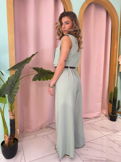 Pantalon palazzo fluide – mint