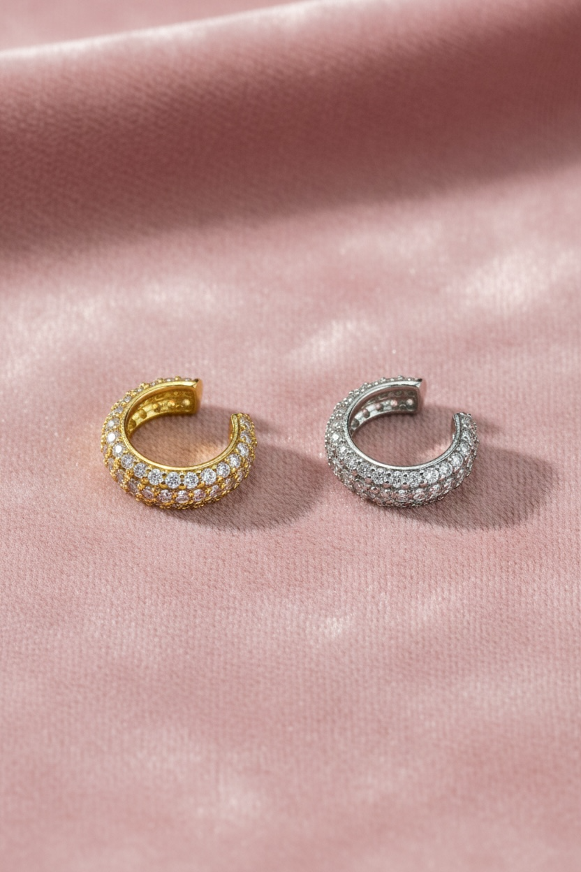 Bague d’oreille / faux piercing strass épais