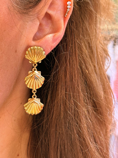 Boucles d’oreilles cascade de coquillages