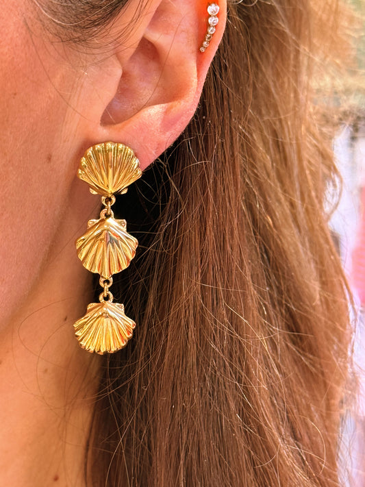 Boucles d’oreilles cascade de coquillages