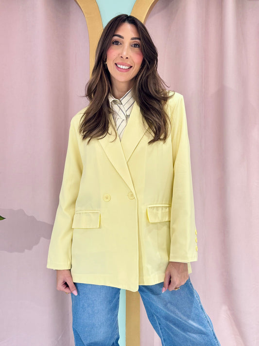 Veste tailleur oversize jaune