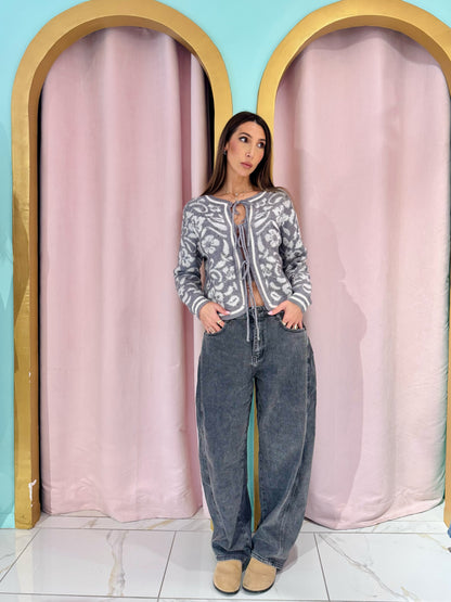 Jean baloon baggy gris