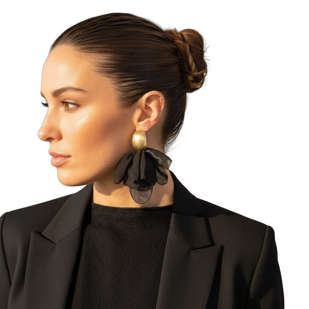 Boucle d’oreille ballerine noire