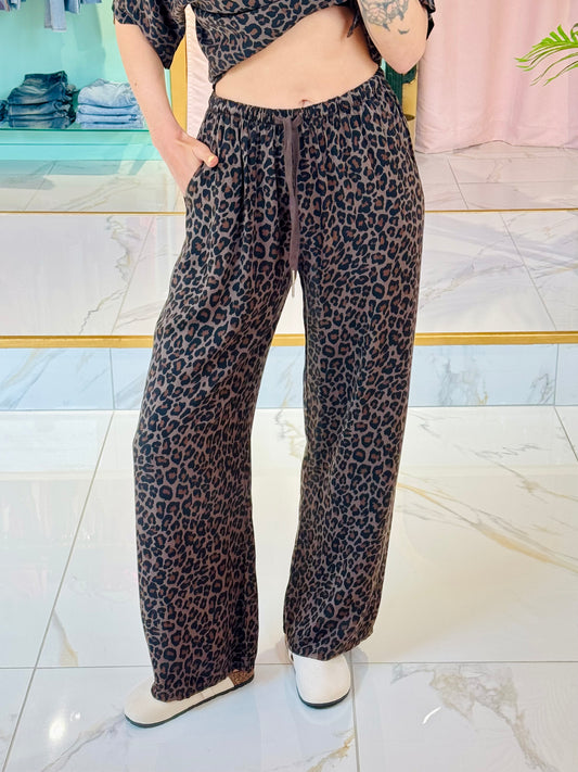 Pantalon ample léopard