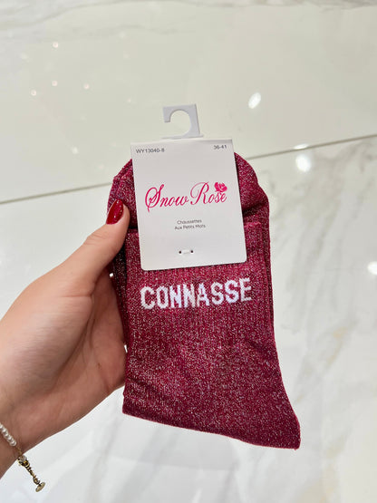 Chaussettes pailletées - message c*nnasse