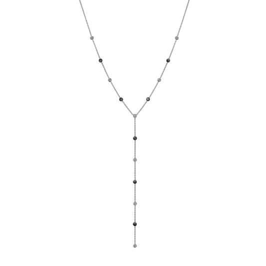 Collier cascade à strass argent
