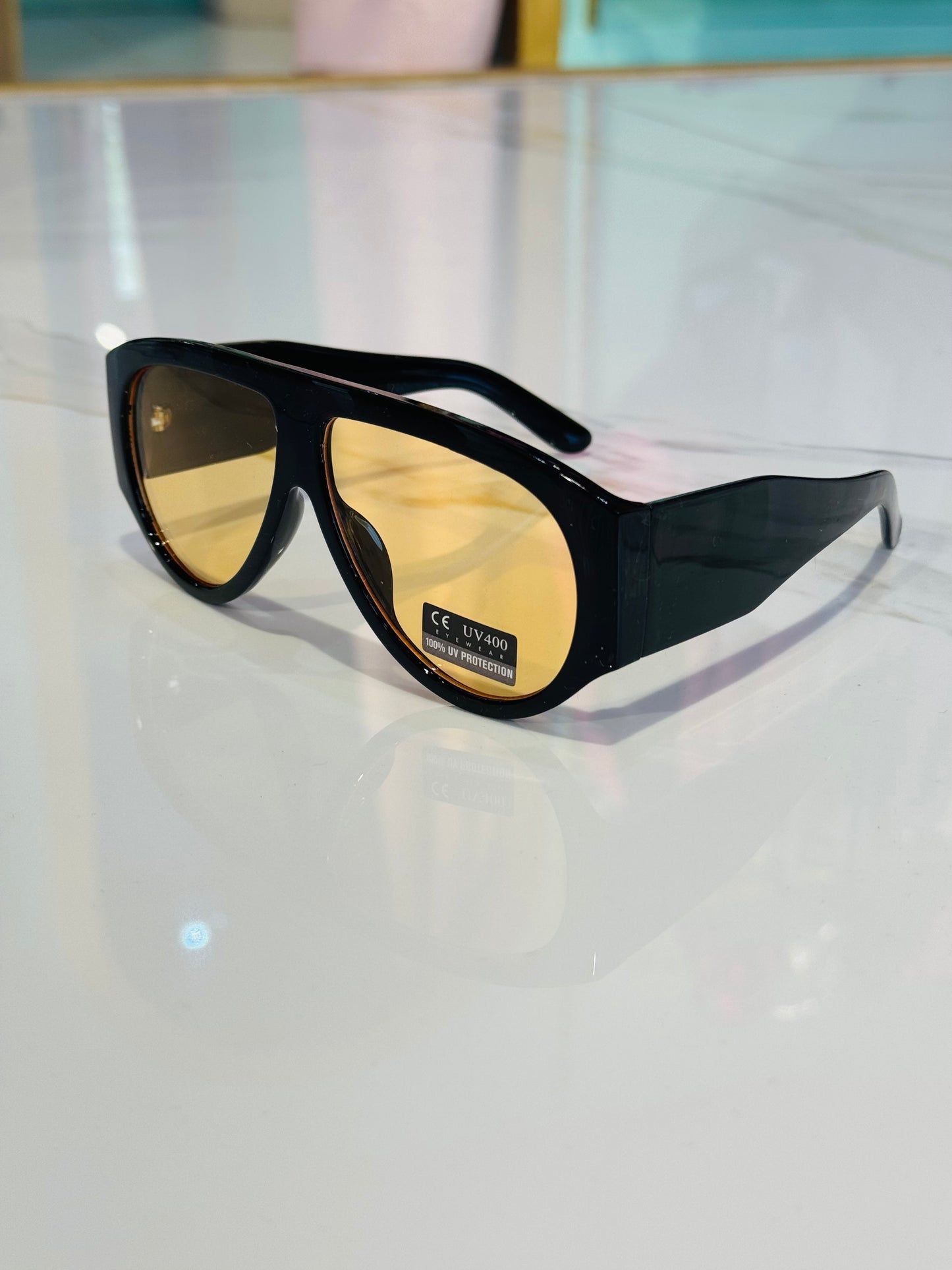 Lunette Isa noire verre jaune