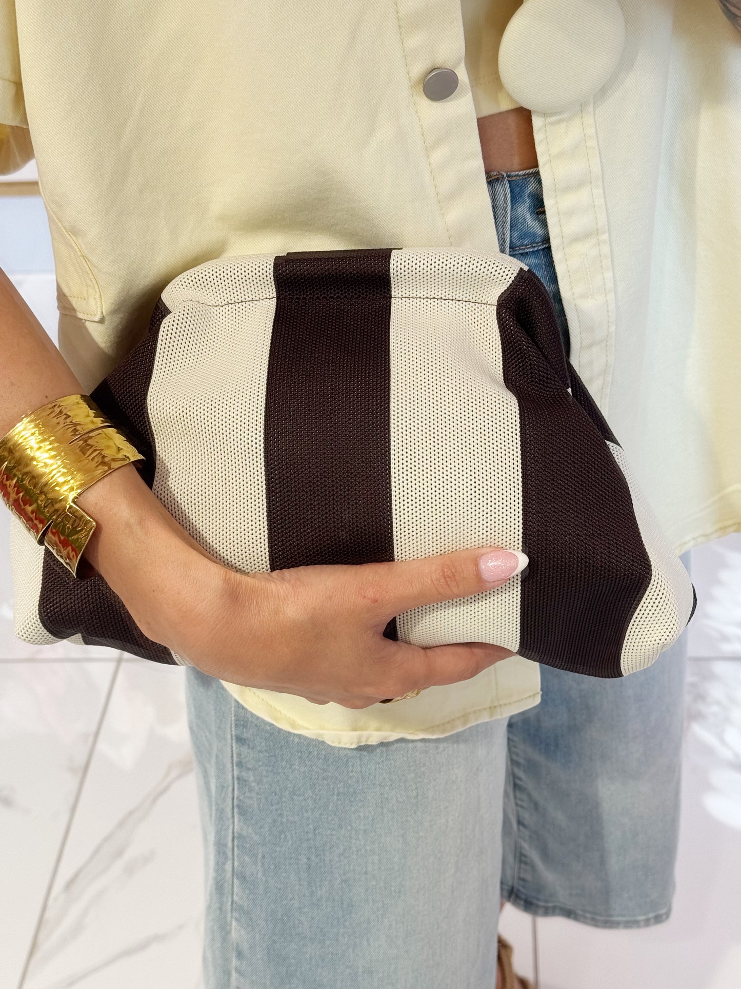 Pochette marron et beige