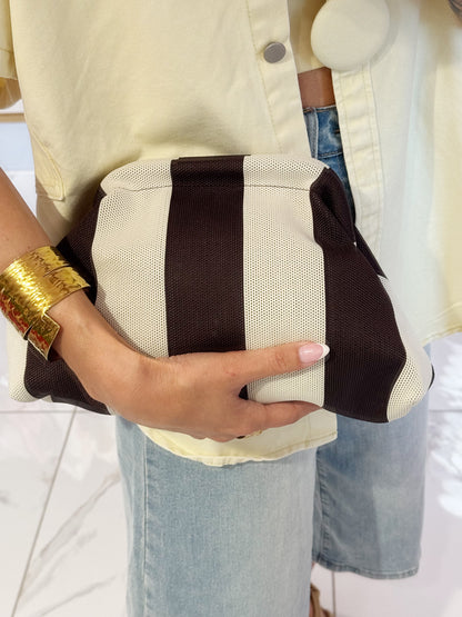 Pochette marron et beige