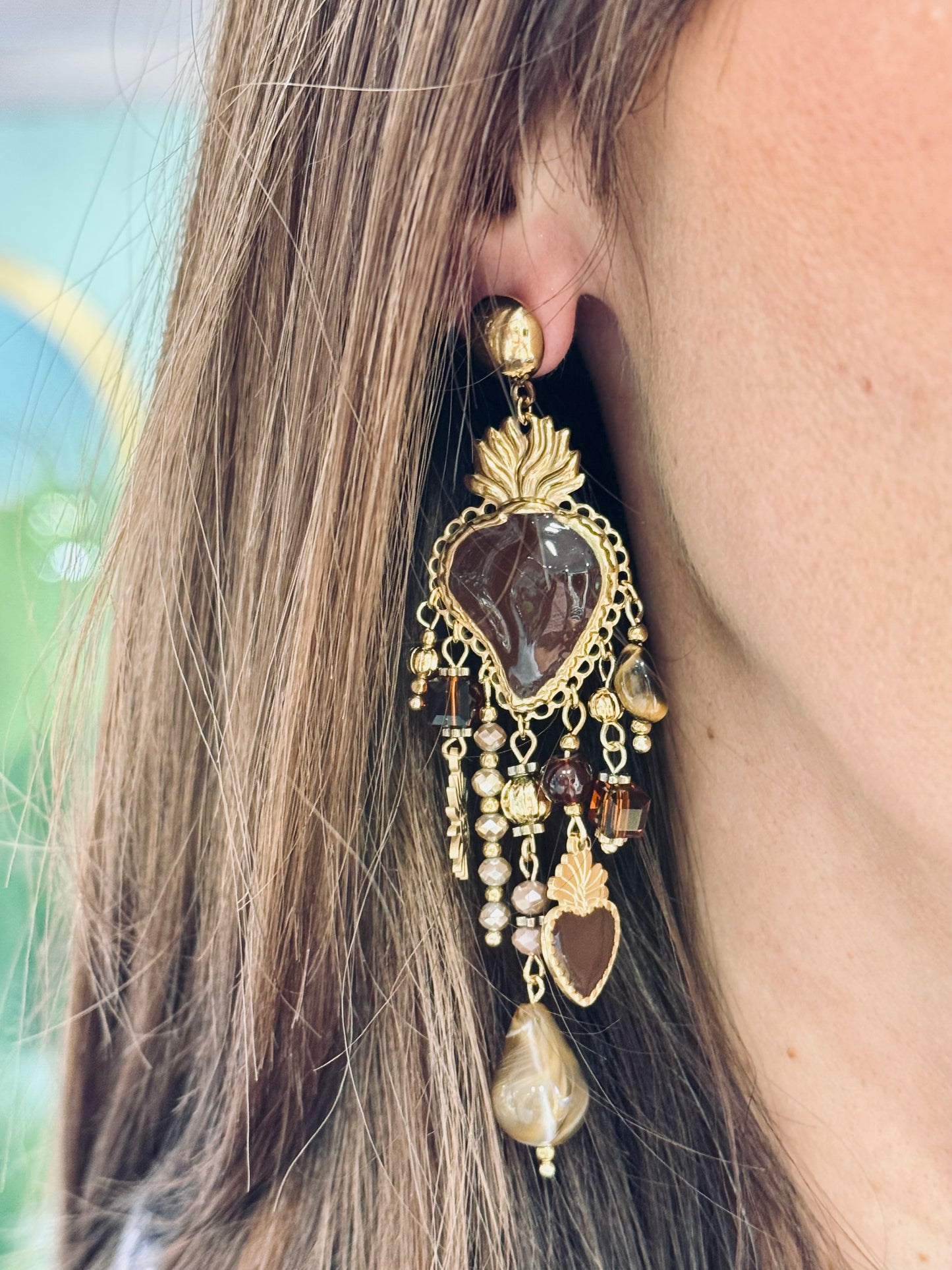 Boucles d’oreilles brown era