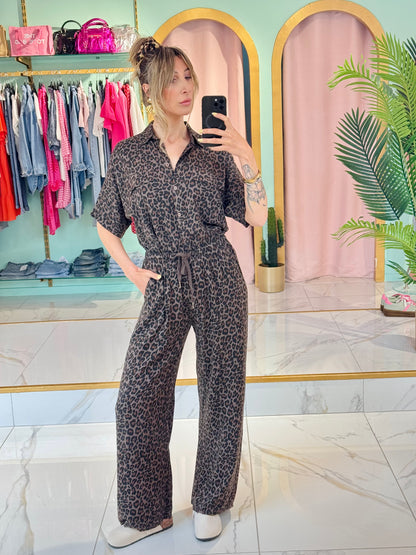 Pantalon ample léopard